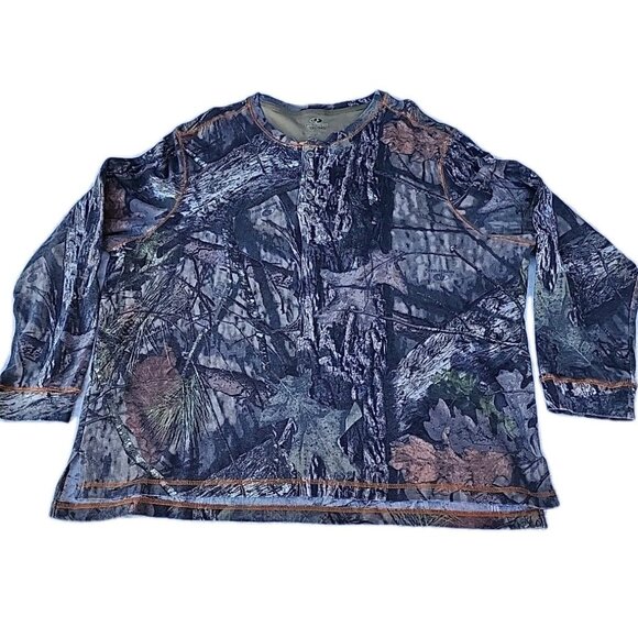 VTG 90s Mossy Oak Camo Hunting Camping Shirt Mens Sz3XL Camouflage Long Sleeve - Picture 1 of 6
